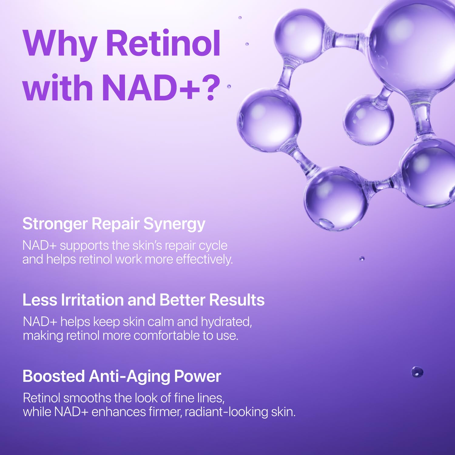 NAD+ Retinol Eye Cream | Korean Eye Cream for Dark Circles, Puffiness, Fine Lines & Wrinkles with 50 Peptides, Niacinamide & Ceramides