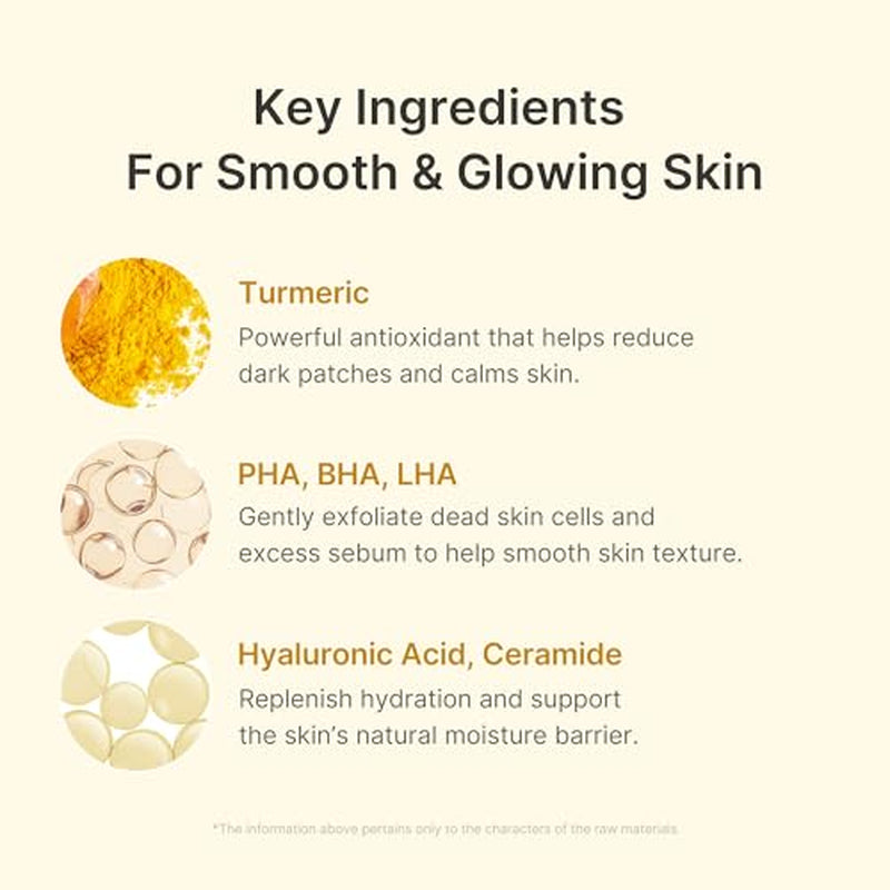 Turmeric Body Peel & Kojic Acid Toner Pads | Body Exfoliator for Dark Spots, Strawberry Legs & Smooth Skin