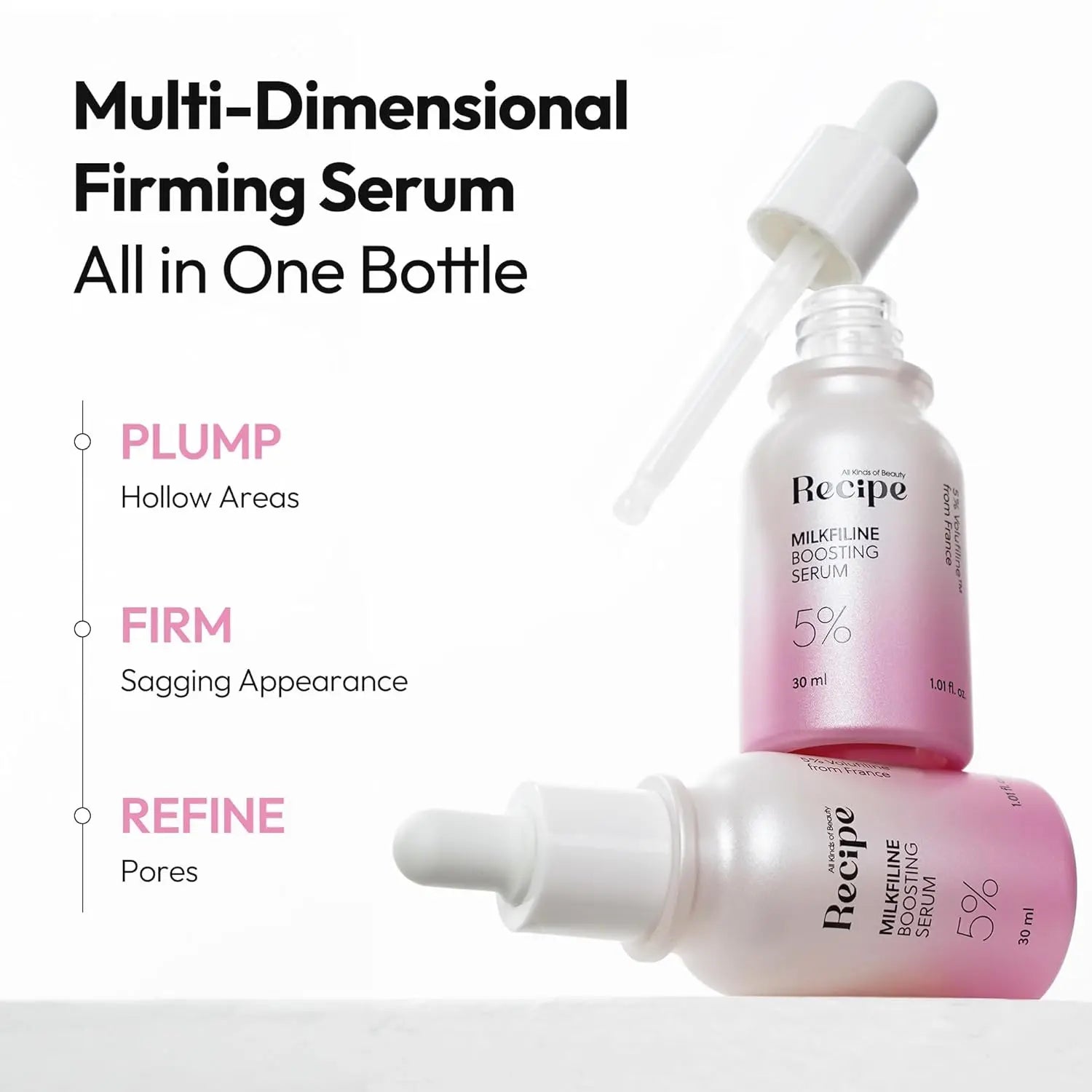 Volufiline 100% Serum & Milkfiline Cream Bundle | Official Sederma France Formula for Plumping, Hydration & Anti-Aging